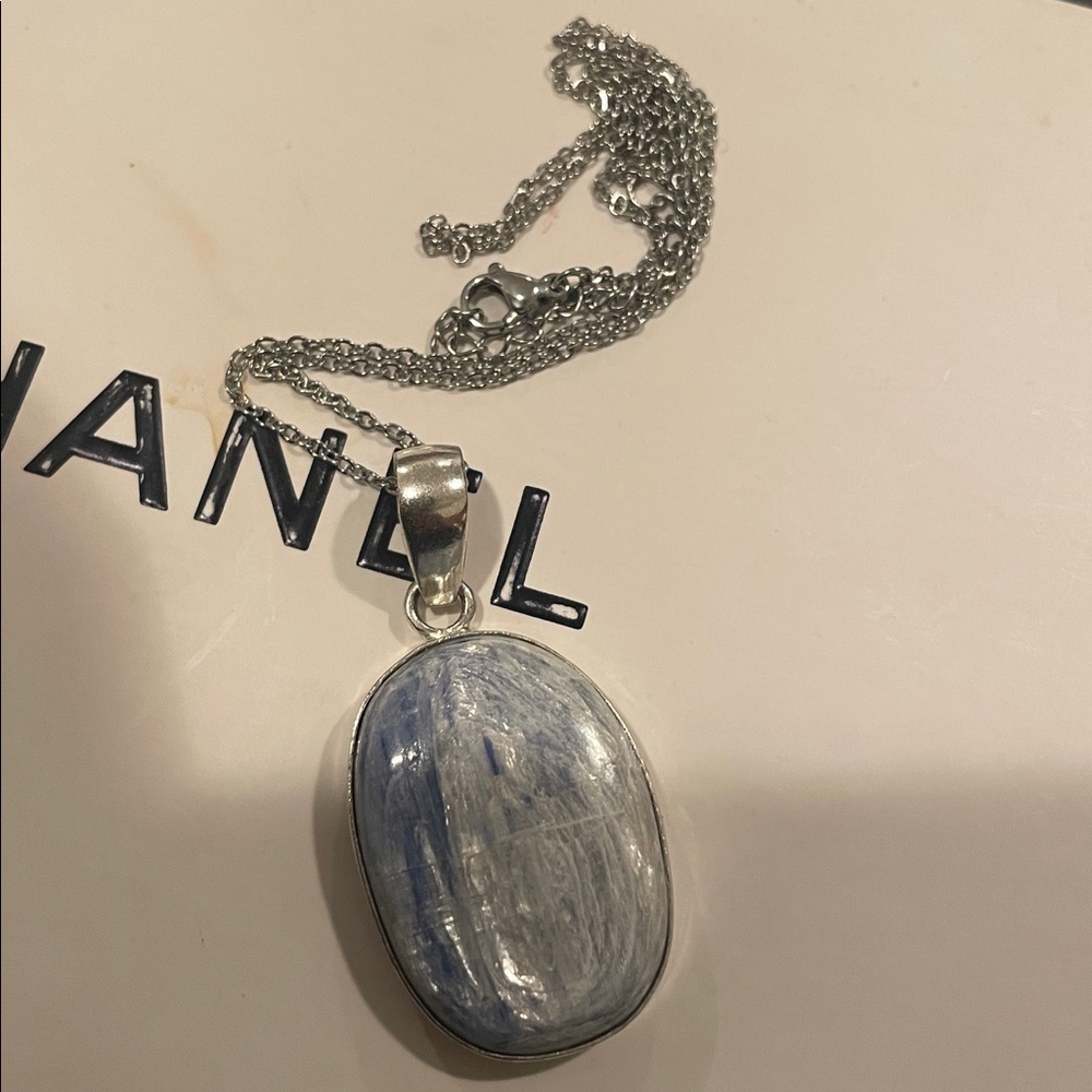 Sterling silver 925 Kyanite Blue Pendant Necklace